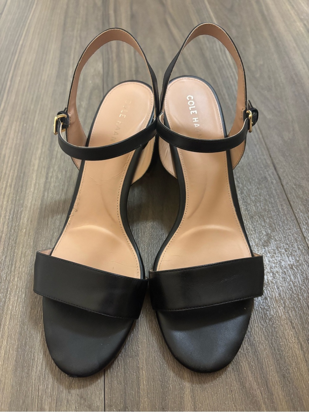 Cole haan Josie Block Heel Sandals 65mm Black Leather - Picture 3 of 14